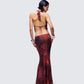 Neeve Brown Mesh Bead Trim Maxi Dress