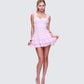Jayella Pink Lace Mini Dress