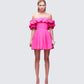 Rose Pink Corset Off Shoulder Mini Dress model front