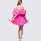 Rose Pink Corset Off Shoulder Mini Dress