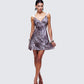 Tara Brown Printed Satin Mini Dress