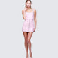 Lorelei Pink Hand Beaded Rhinestone Dress