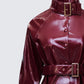 Matilde Plum Vegan Leather Buckle Detail Jacket