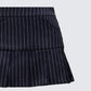 Minji Black Pinstripe Pleated Micro Mini Skirt