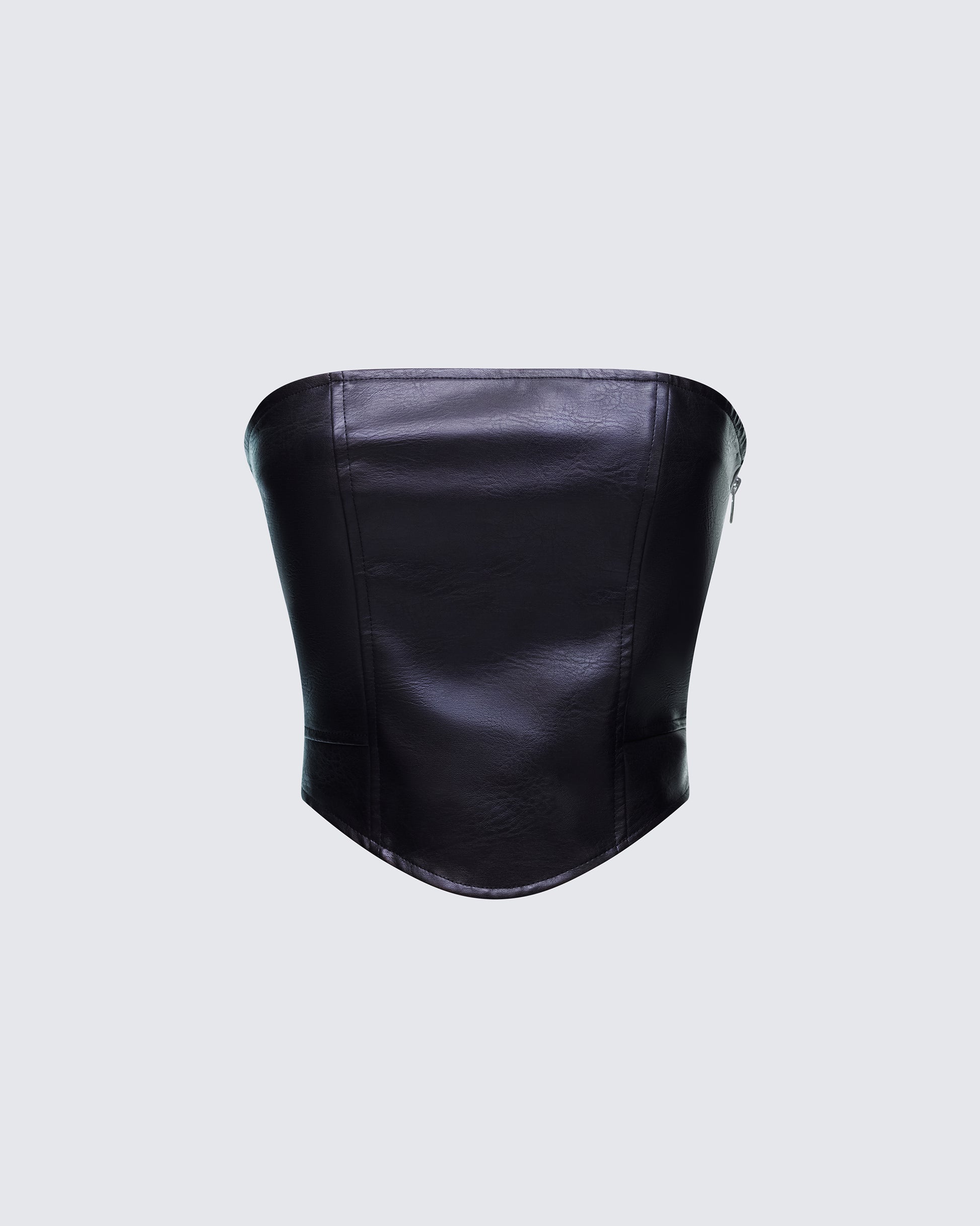 Nika Black Faux Leather Top product front