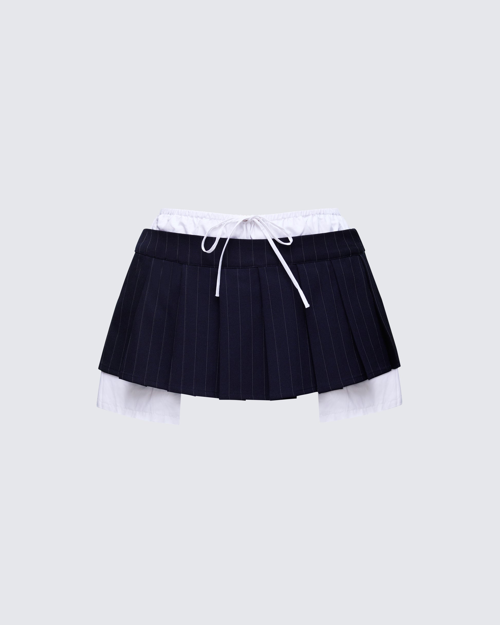 Piper Navy Pinstripe Mini Skirt product front
