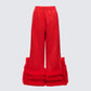 Romilda Red Mesh Ruffle Sweatpant product front