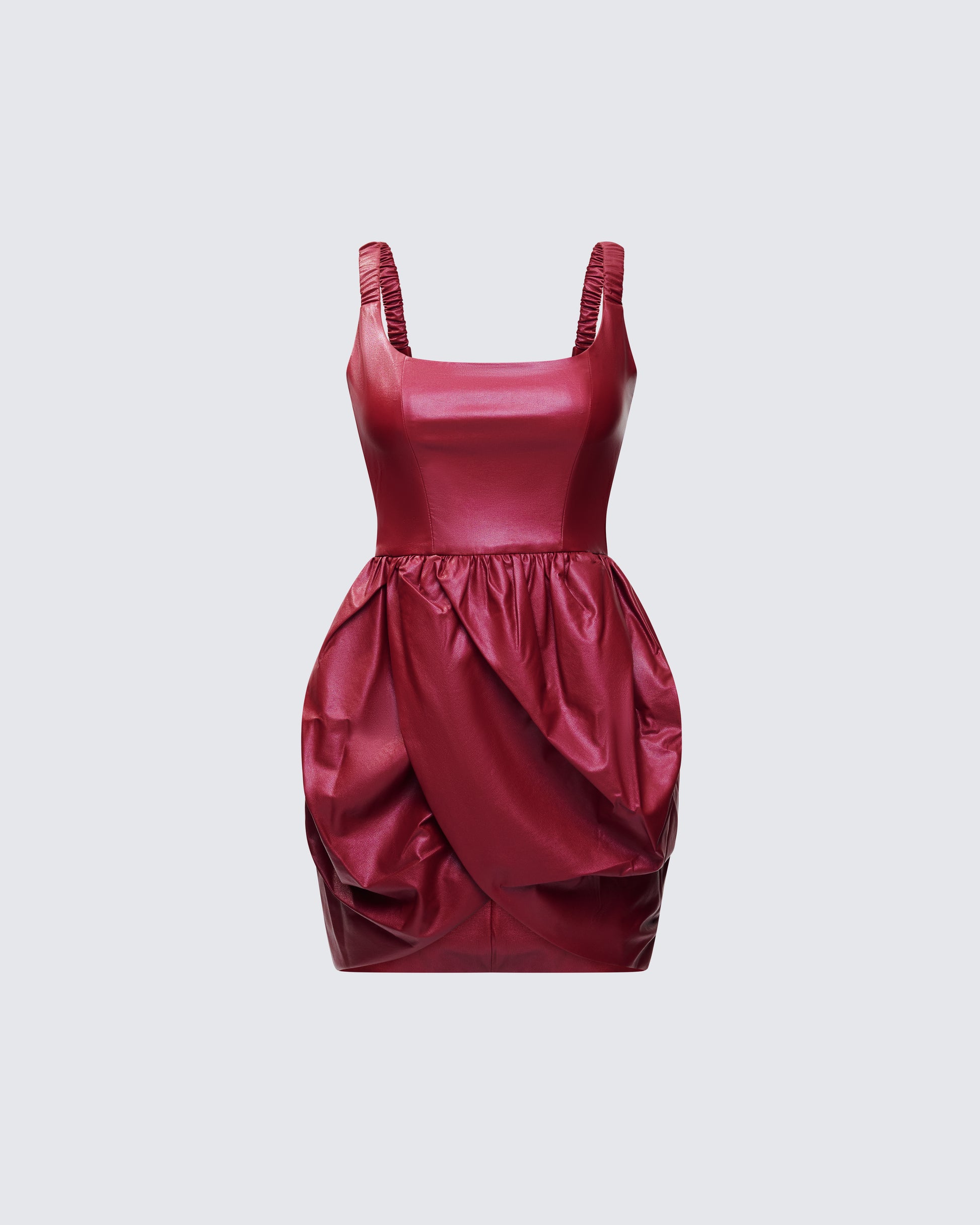 red leather mini dress Vegan Halloween parties Leather Strapless Mini Dress
