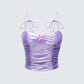 Tia Purple Metallic Ruched Cami Top product front
