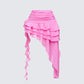 Tia Pink Chiffon Layered Mini Skirt product front