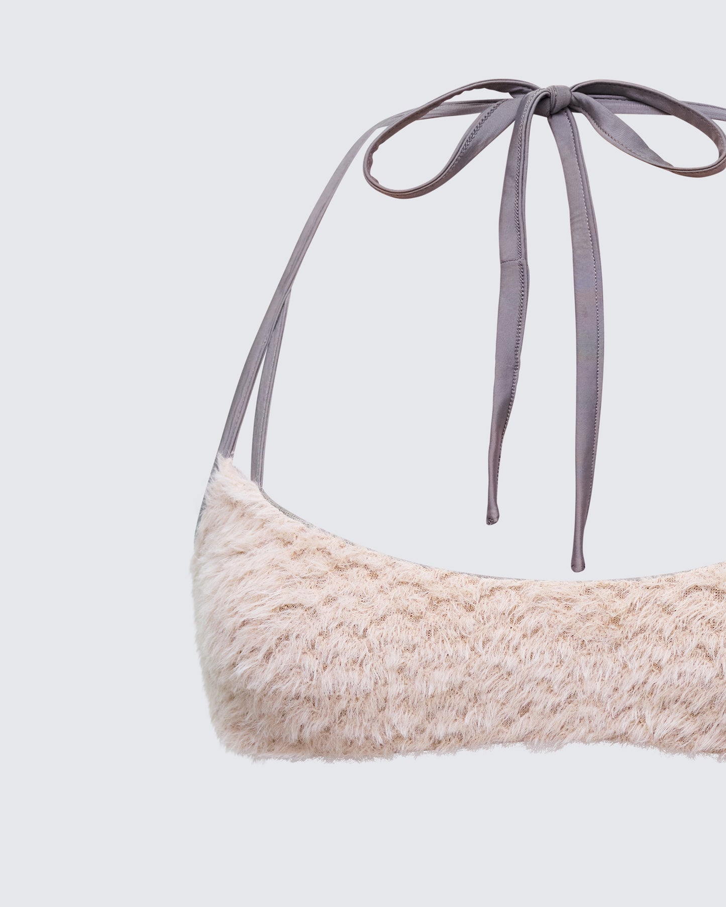 Xanthe Tame Khaki Borg Strappy Bra Top