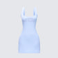 Jovie Blue Embellished Slogan Mini Dress product front