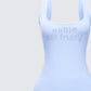 Jovie Blue Embellished Slogan Mini Dress