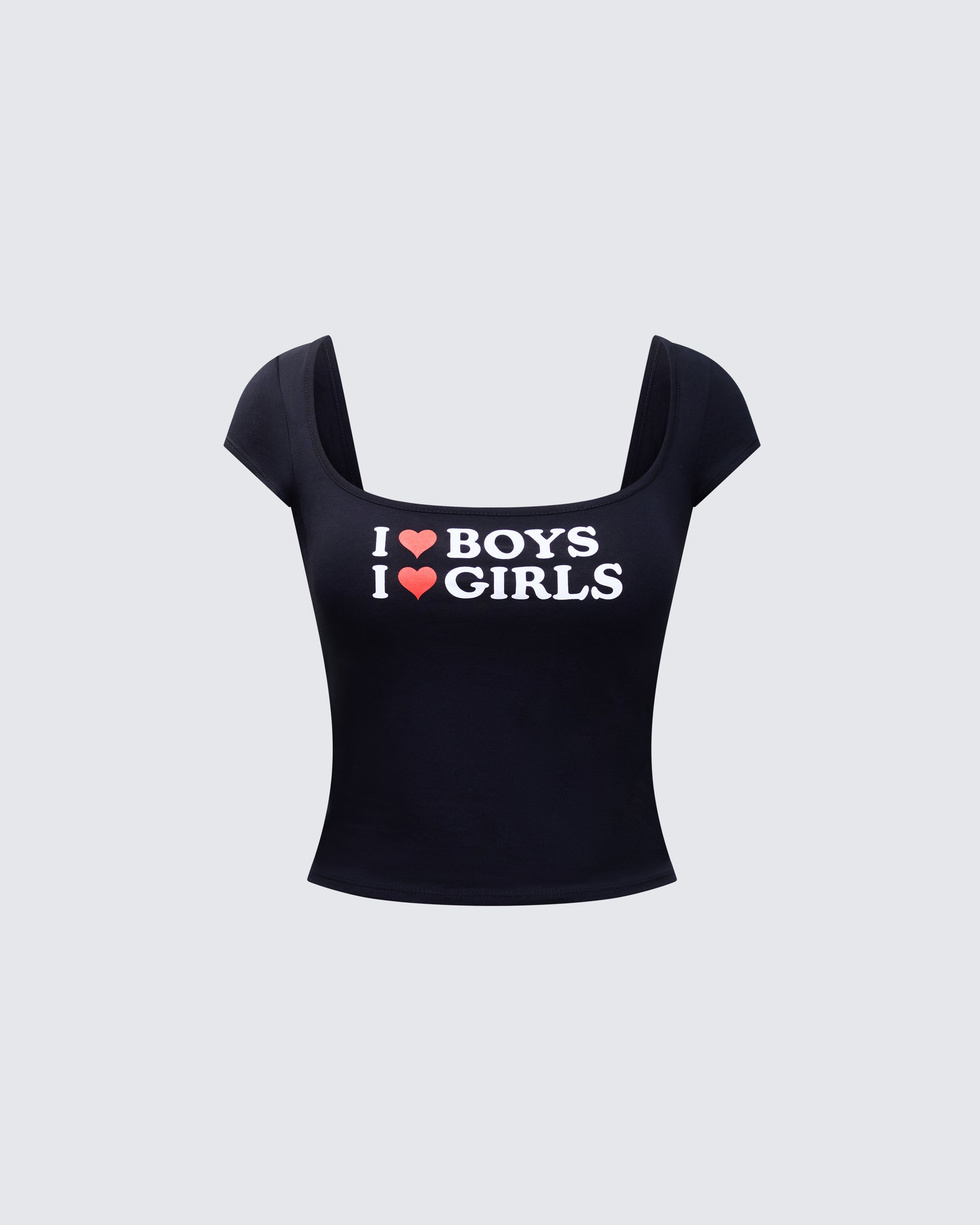 Zoya Black Slogan Scoop Neck Tee product front