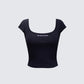 Levi Black Slogan Scoop Neck Tee product front