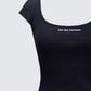 Levi Black Slogan Scoop Neck Tee