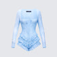 Oceane Blue Ruffle Ruffle Edge Romper product front