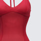 Ash Red Sheer Mesh Maxi Dress