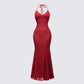 Ash Red Sheer Mesh Maxi Dress product front