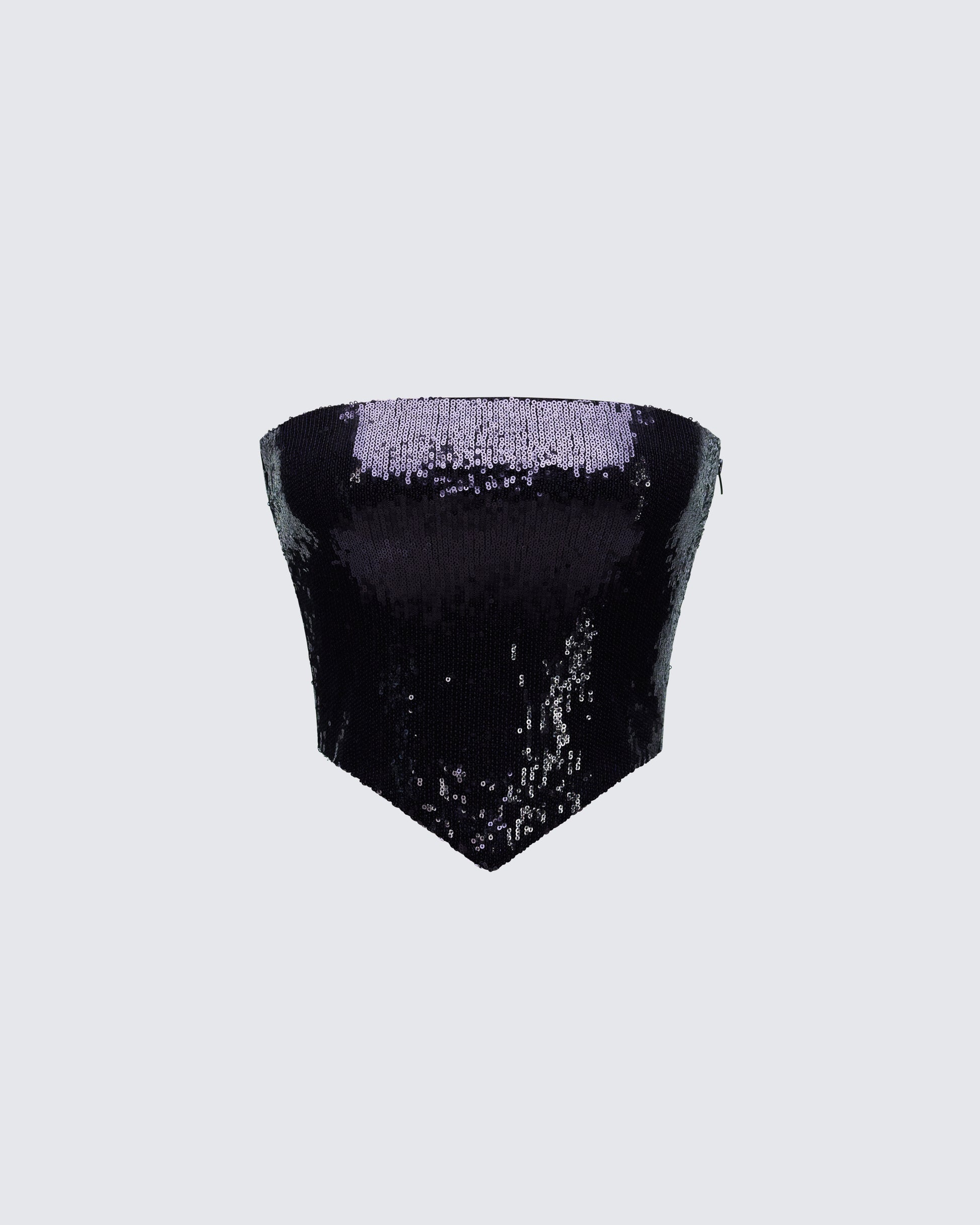 Astraia Black Sequin Bandeau Top product front