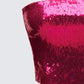 Astraia Pink Sequin Bandeau Top