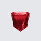 Astraia Red Sequin Bandeau Top product front
