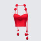 Bellerose Red Rose Detail Halter Corset Top product front