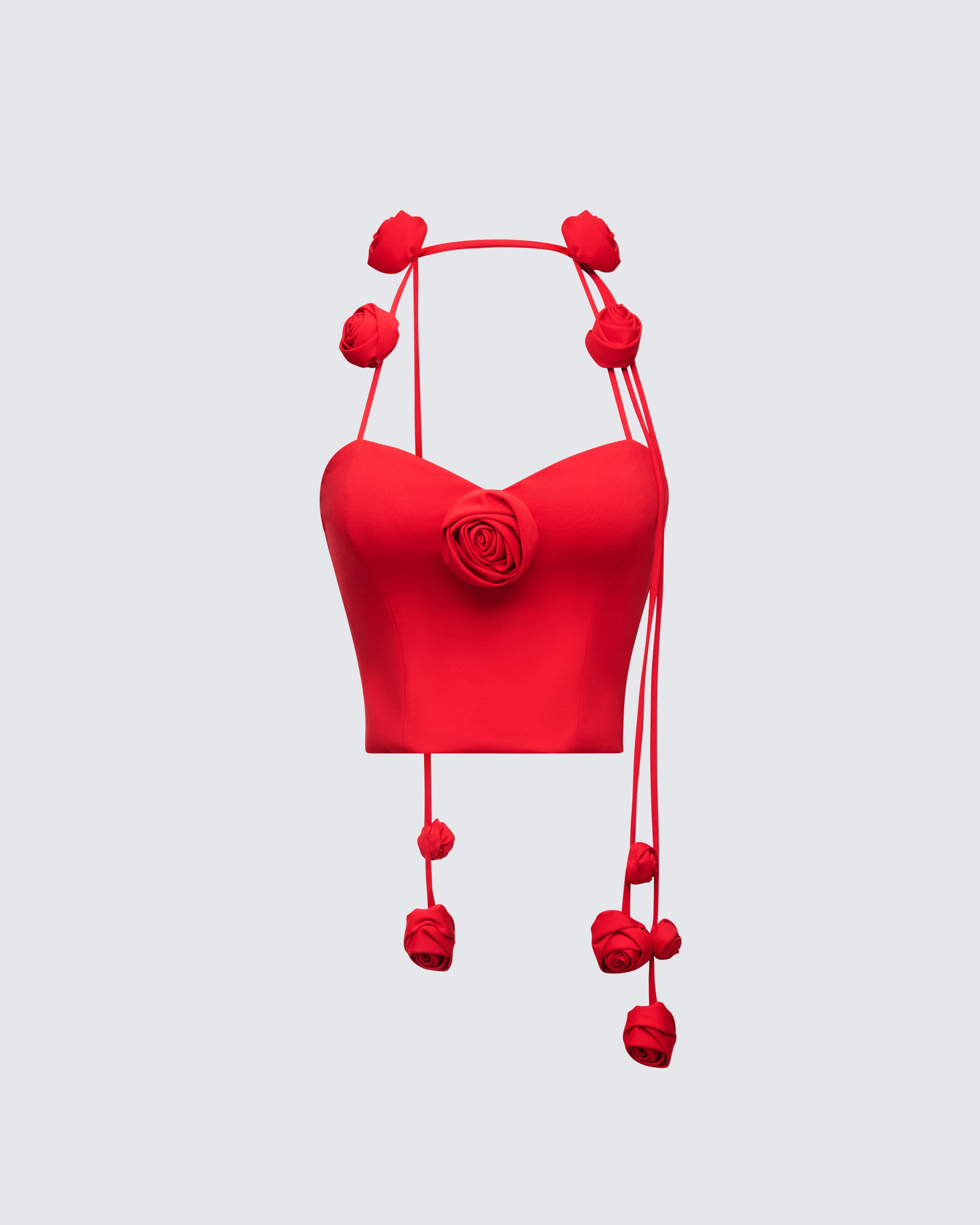 Bellerose Red Rose Detail Halter Corset Top product front