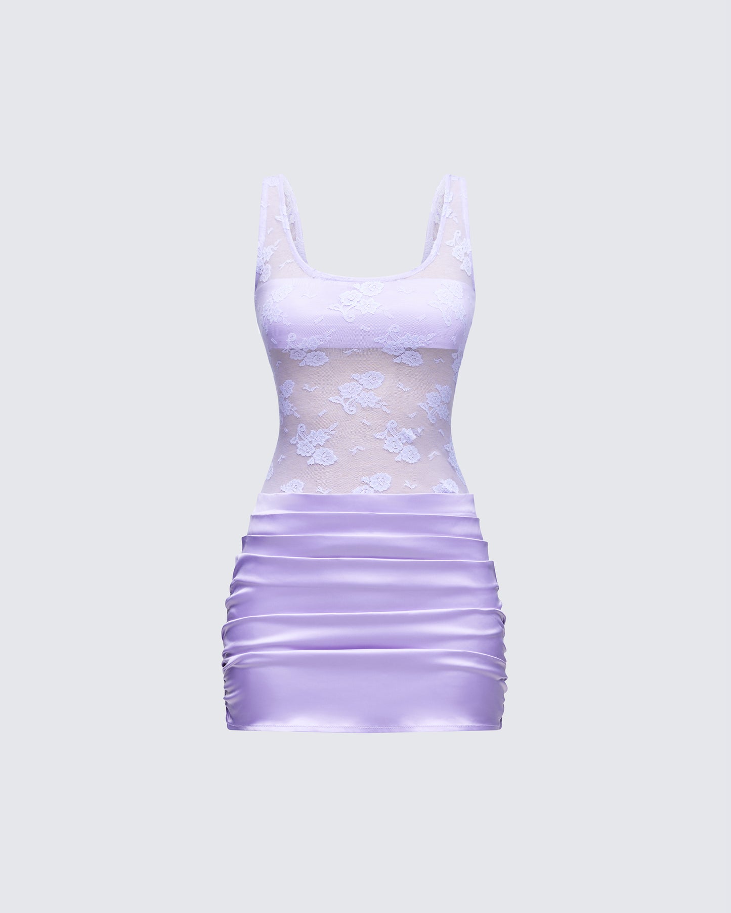 Blair Purple Lace Mix Mini Dress product front
