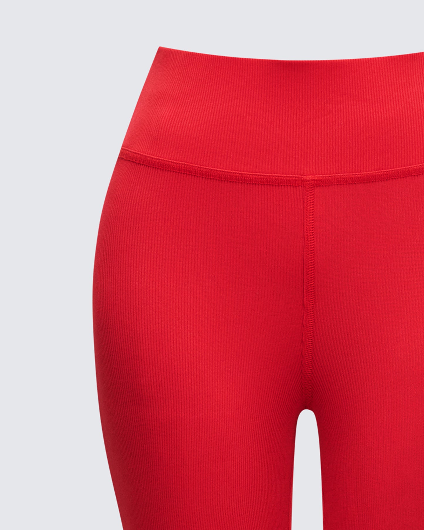 Cambree Red Ribbed Flare Legging