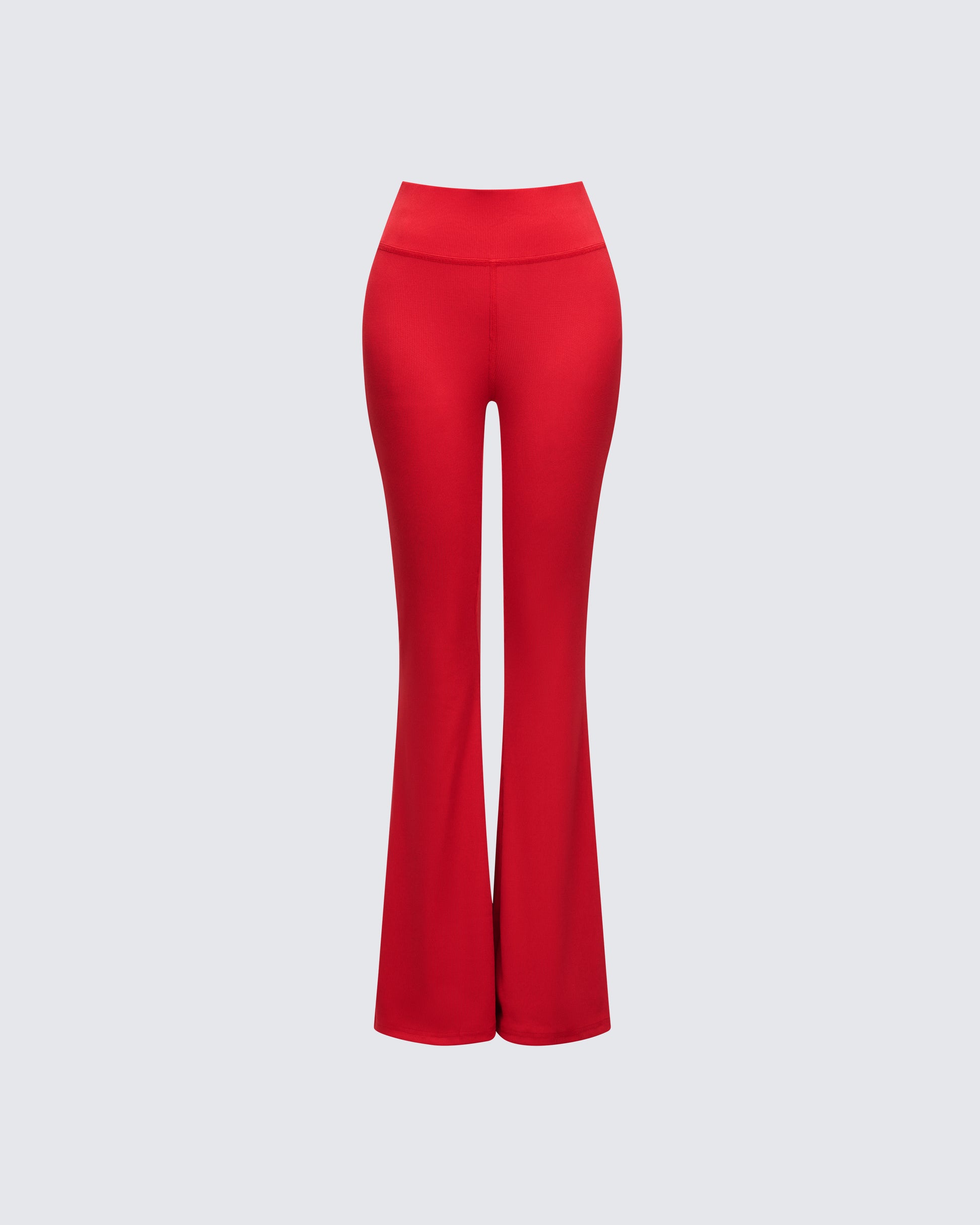 Cambree Red Ribbed Flare Legging product front