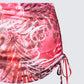 Cece Orange Printed Ruched Mini Skirt