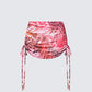 Cece Orange Printed Ruched Mini Skirt product front