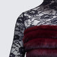 Dianne Red Faux Fur & Lace Mini Dress
