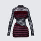 Dianne Red Faux Fur & Lace Mini Dress product front