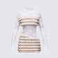 Dianne Cream Faux Fur & Lace Mini Dress product front