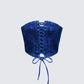 Electra Blue Denim Lace Up Corset product front