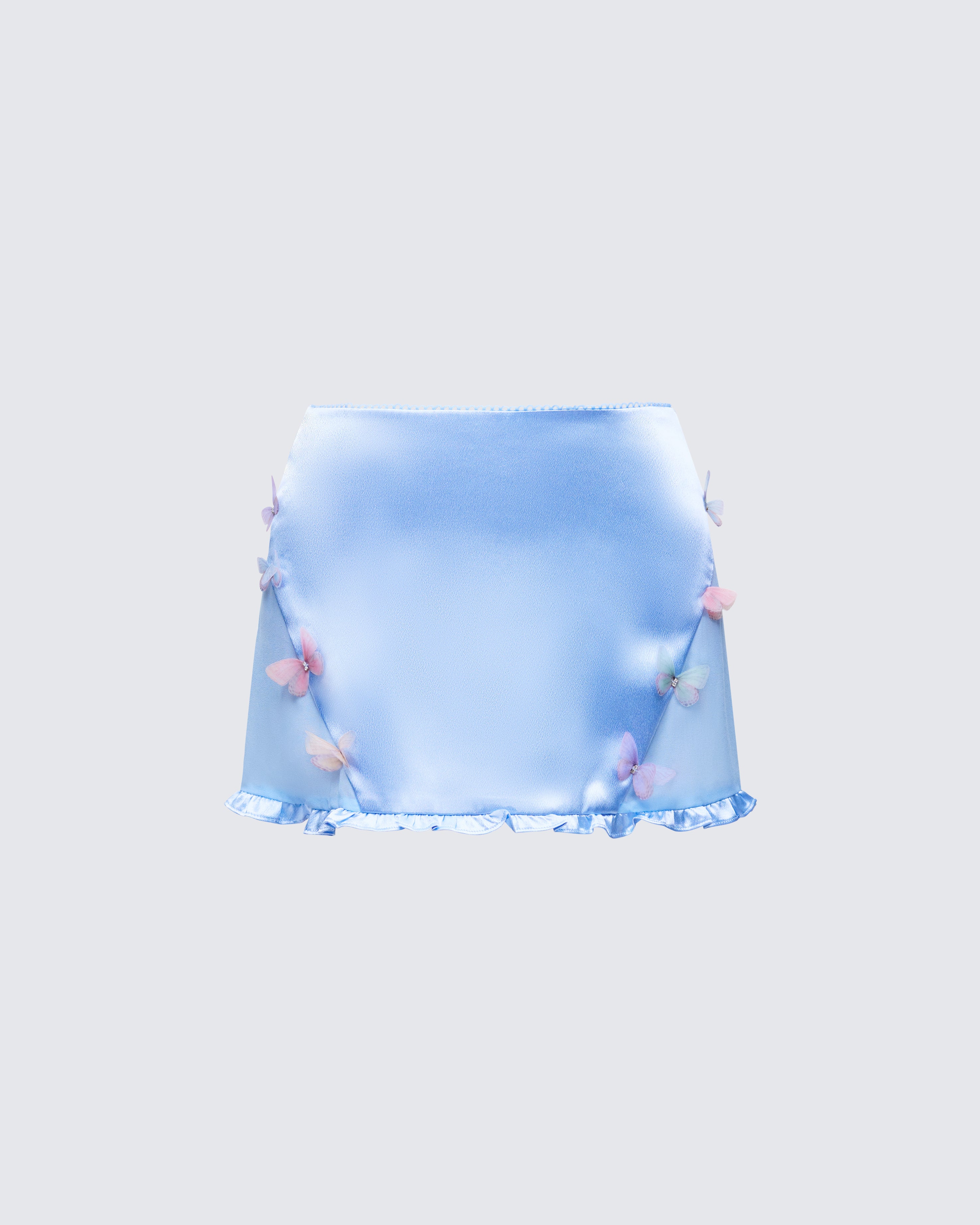 FINESSE Faelina Blue Satin Butterfly Skirt
