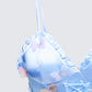 Faelina Blue Satin Butterfly Corset