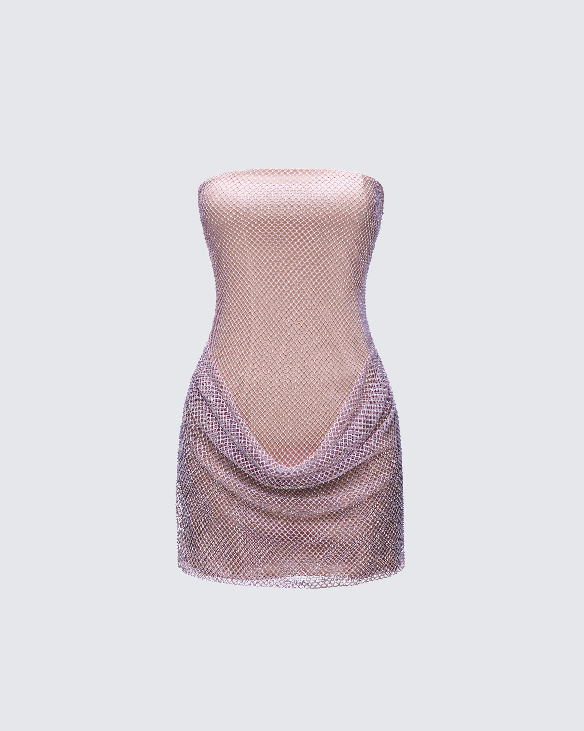 Fortuna Silver Hotfix Strapless Mini Dress product front