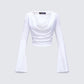 Khalia White Deep Plunging Top product front