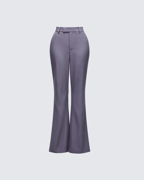 Kimberly Grey Flared Trouser Pant – FINESSE