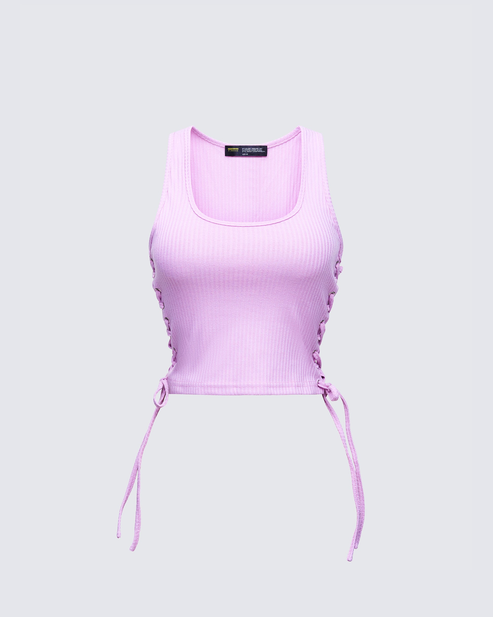 Nixie Pink Lace Up Tank product front