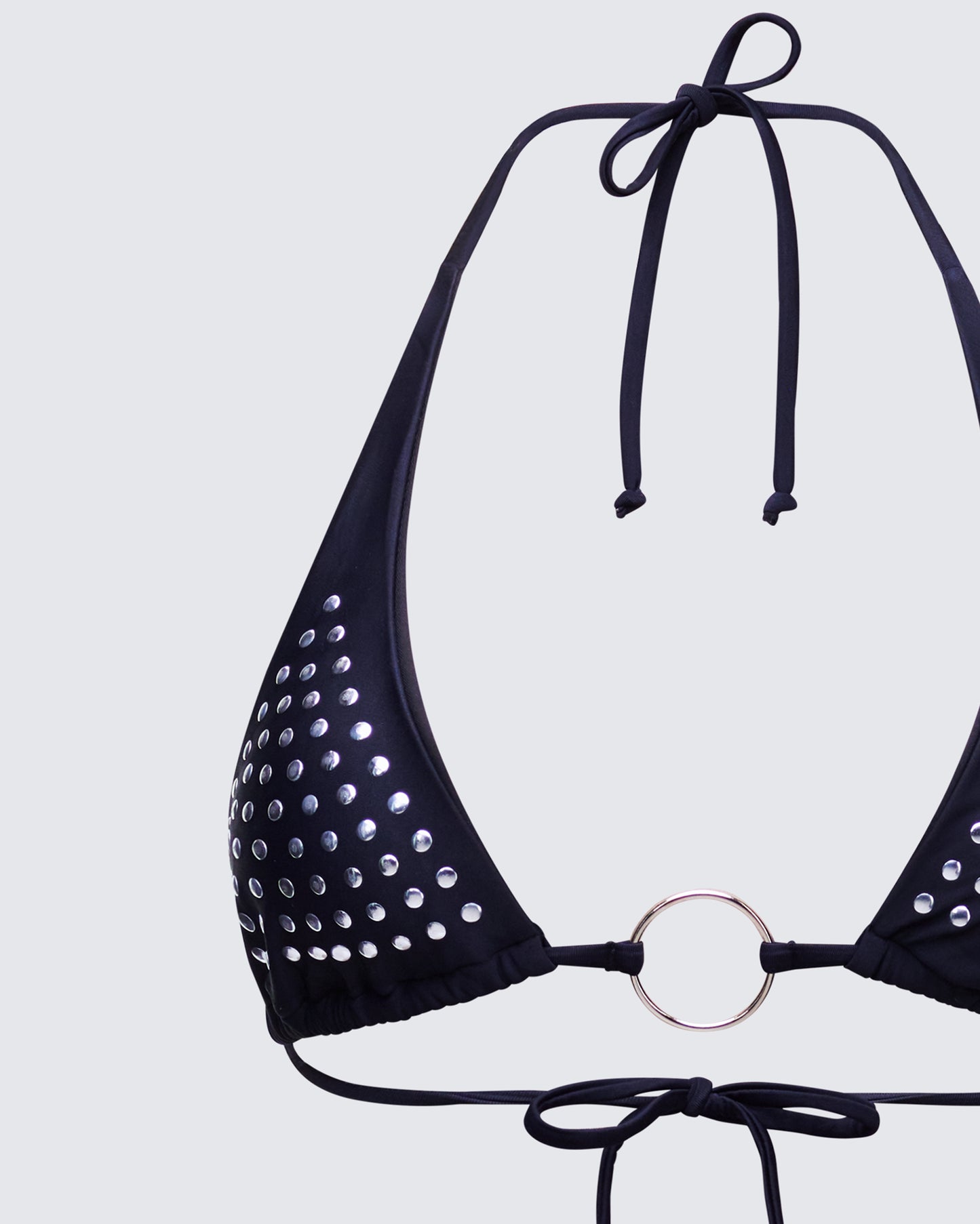 Quen Black Studded Bikini Top