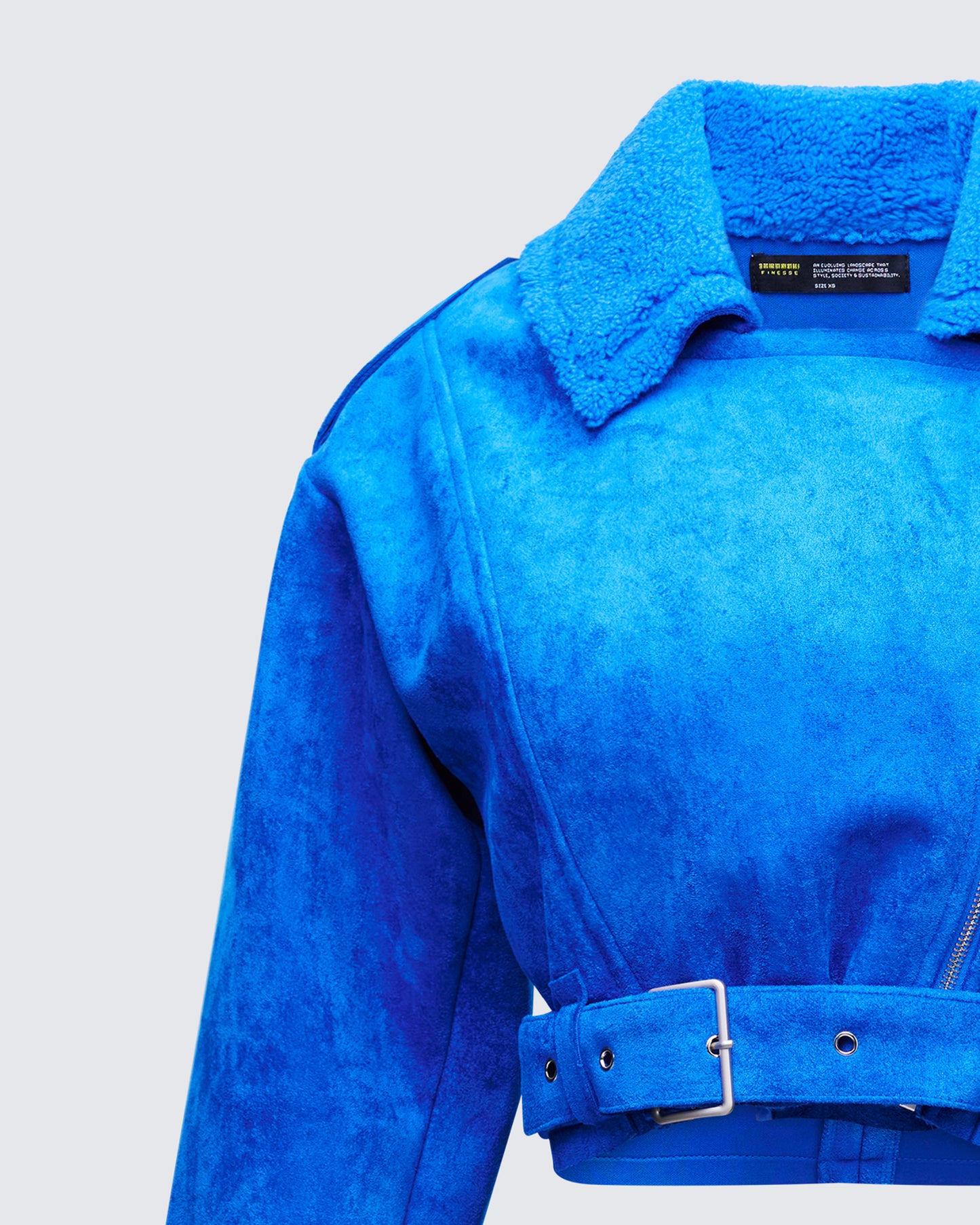 Ramona Blue Vegan Shearling Jacket