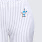 Salome White Stripe Capri Pant