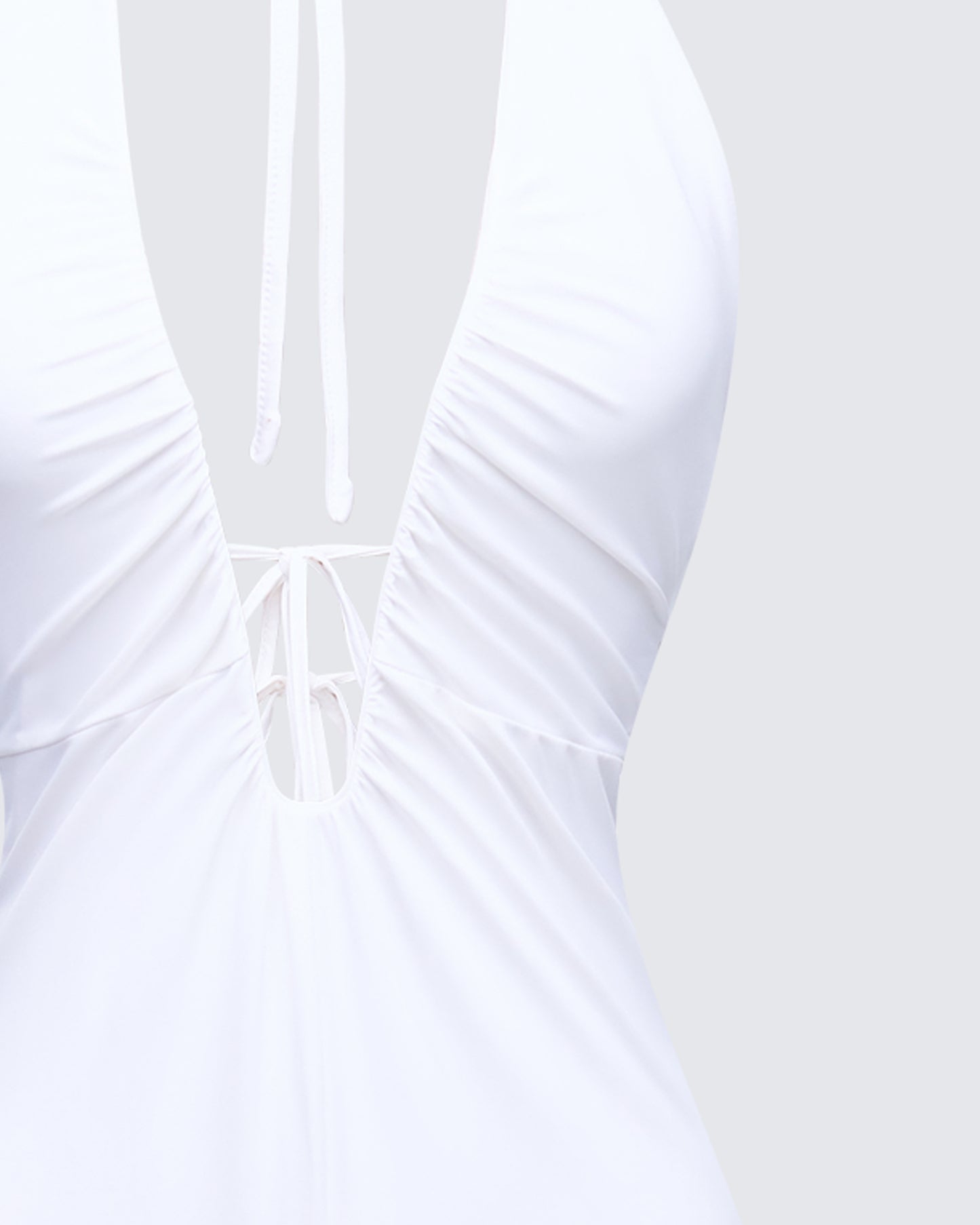 Saoirse White Plunge Neck Jumpsuit