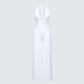 Saoirse White Plunge Neck Jumpsuit product front