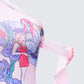 Sylphine Pink Printed Mesh Asymmetric Top