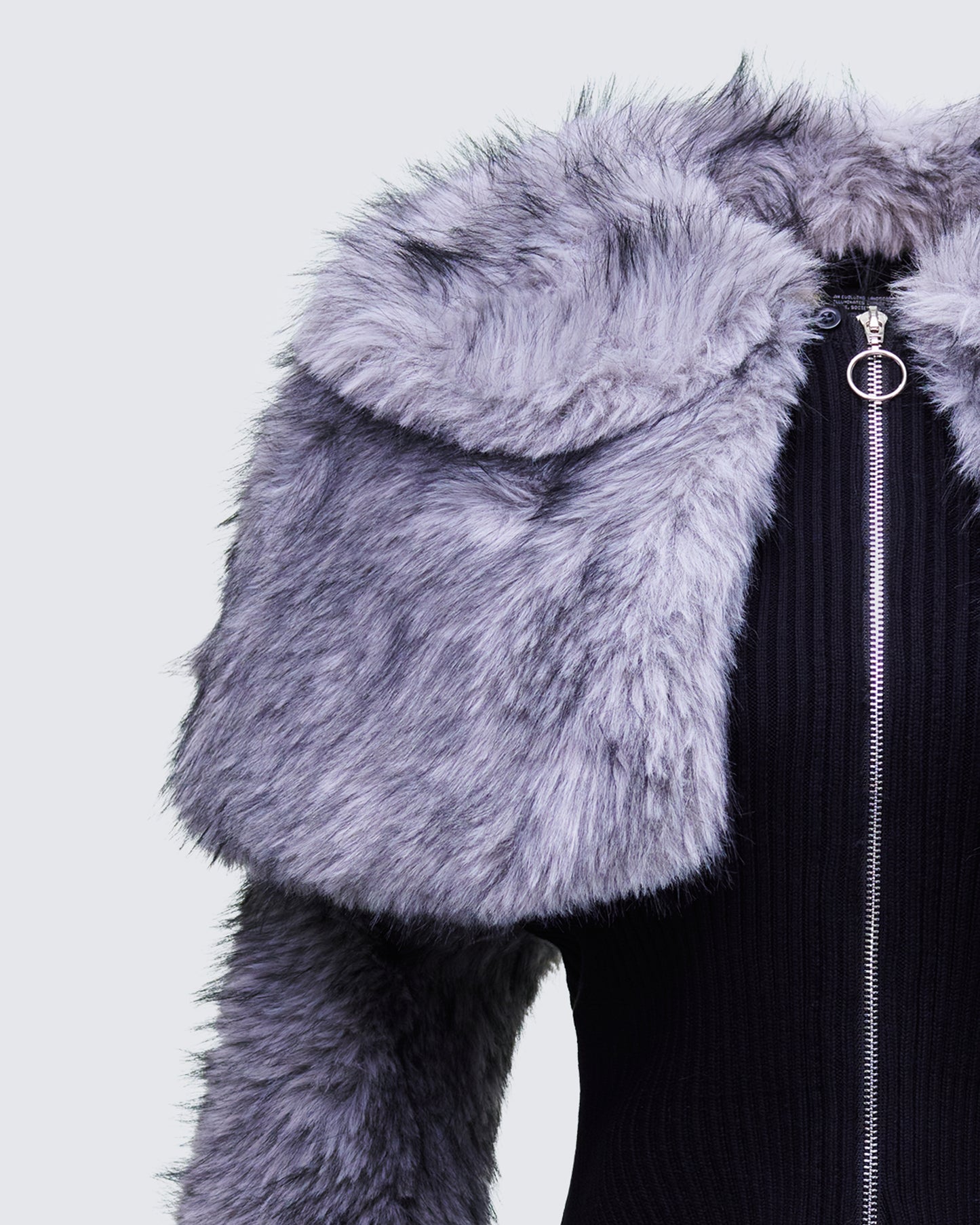 Talia Black Fur Cape Cardigan